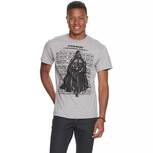 Star Wars The Imperial March Darth Vlader T-Shirt Mens XL Gray Graphic Dun Dun